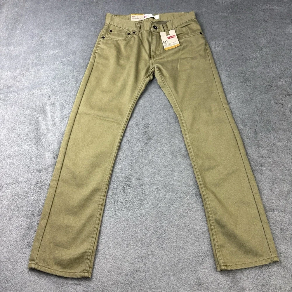 Levis Jeans 511 Mens 27x27 Slim Regular Olive Straight Denim Red Tab Preppy NWT‎